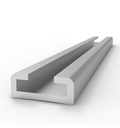 RAIL DE MÂT ALUMINIUM NON USINÉ LONGUEUR 260mm ANODISÉ ARGENT