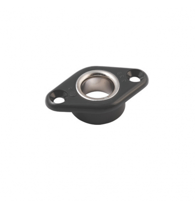 PASSE-PONT LOSANGE ACETAL NOIR 11mm BAGUÉ INOX - Profondeur 9mm