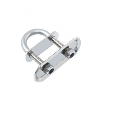 CADÈNE EN U-6mm AVEC PLATINE DE PONT RENFORCÉE ET CONTRE PLAQUE - FILETAGE 25mm